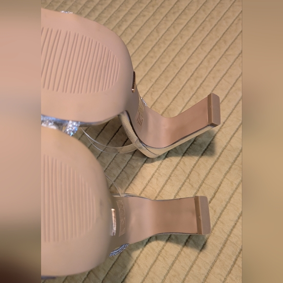 Billini Reva Silver Slip On Mule Women's Rhinestones Heels Size 7 Sparkly Shoes - Picture 7 of 16